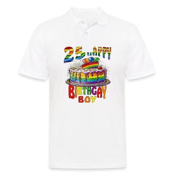 TORTE 25 HAPPY BIRTHGAY BOY - Men's Polo Shirt - white - Front - Kai (181cm)