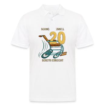 GEHHILFE SCHNELL...SCHNELL 20 BEREITS ERREICHT - Männer Poloshirt - Weiß - Vorne - Kai (181cm)