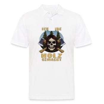 SKULL AXE I MADE WOOD - Men's Polo Shirt - white - Front - Kai (181cm)