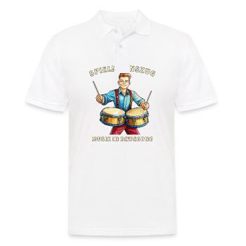 SPIELMANNSZUG MUSIK IN BEWEGUNG - Männer Poloshirt - Weiß - Vorne - Kai (181cm)