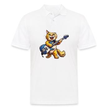 CAT GUITAR - Men's Polo Shirt - white - Front - Kai (181cm)