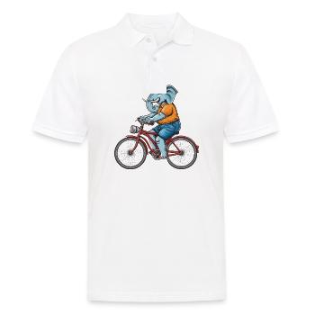 BICYCLE ELEPHANT - Men's Polo Shirt - white - Front - Kai (181cm)
