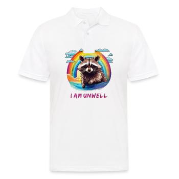 RACCOON I Am Unwell - Men's Polo Shirt - white - Front - Kai (181cm)