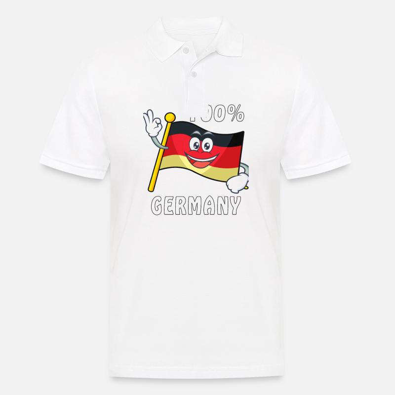 GERMANY 100% FLAGGE - Männer Poloshirt - Weiß