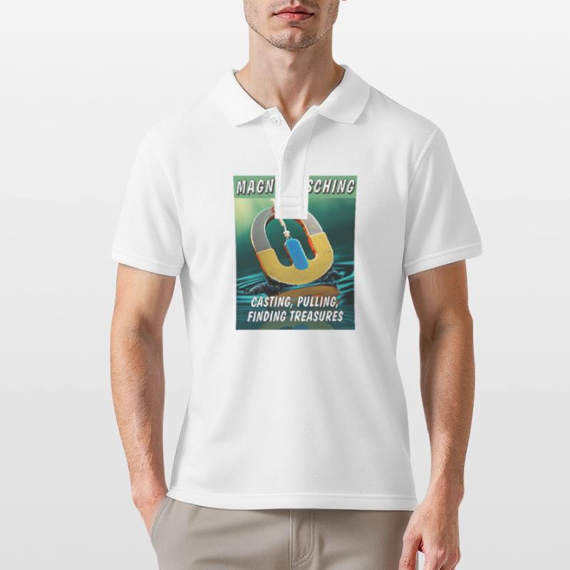 MAGNETFISCHING CASTING PULLING FINDING Men's Polo Shirt