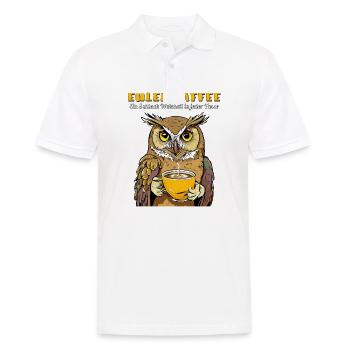 OWL COFFEE WISDOM IN EVERY CUP - Men's Polo Shirt - white - Front - Kai (181cm)