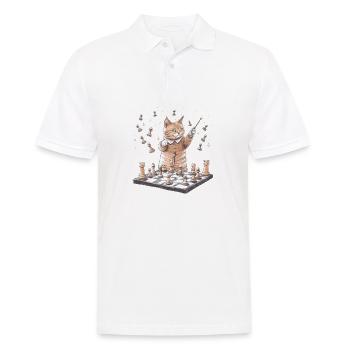 Chess Cat - Men's Polo Shirt - white - Front - Kai (181cm)