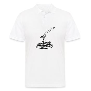 essen spaghetti - Männer Poloshirt - Weiß - Vorne - Kai (181cm)