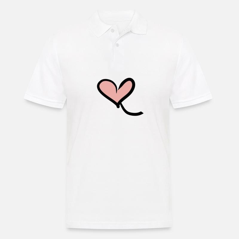 herz linie - Männer Poloshirt - Weiß