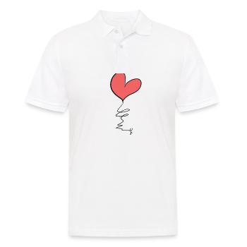 symbole du cœur - Polo Homme - blanc - Devant - Kai (181cm)