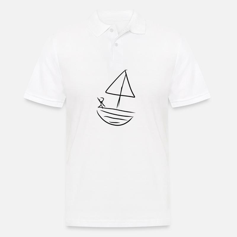 Boot Wasser - Männer Poloshirt - Weiß
