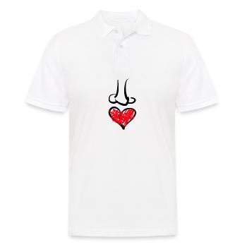 Herz Nase - Männer Poloshirt - Weiß - Vorne - Kai (181cm)