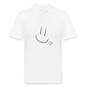 Smiley froh - Männer Poloshirt - Weiß - Vorne - Kai (181cm)