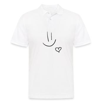 Smiley Cœur - Polo Homme - blanc - Devant - Kai (181cm)
