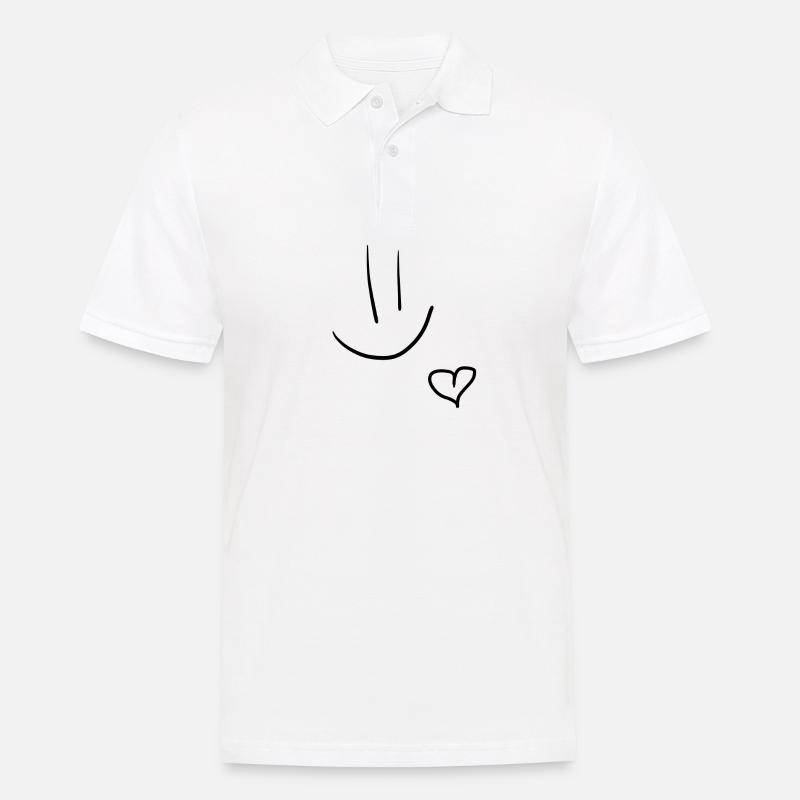 Smiley Herz - Männer Poloshirt - Weiß