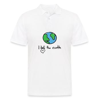 Dear Earth - Men's Polo Shirt - white - Front - Kai (181cm)