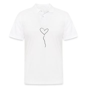 Heart Lines - Men's Polo Shirt - white - Front - Kai (181cm)