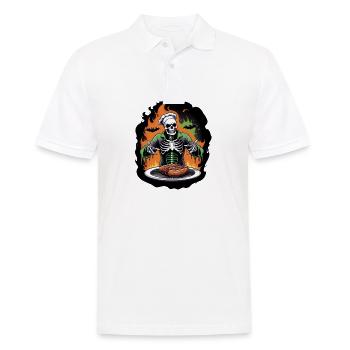 Halloween grillades grillades Master cadeau squelette - Polo Homme - blanc - Devant - Kai (181cm)