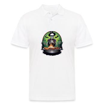 Halloween grillades grillades Master cadeau squelette - Polo Homme - blanc - Devant - Kai (181cm)