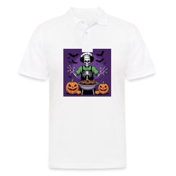 Halloween grillades grillades Master cadeau squelette - Polo Homme - blanc - Devant - Kai (181cm)