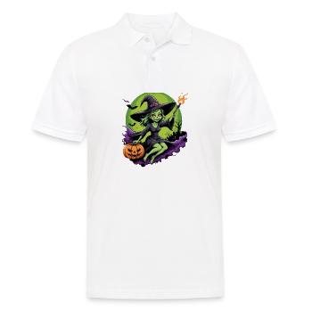 Sorcière Femme Halloween Costume Cadeau Citrouille - Polo Homme - blanc - Devant - Kai (181cm)