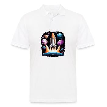 Rakete Astronaut Weltall Geschenk SpaceShuttle - Männer Poloshirt - Weiß - Vorne - Kai (181cm)
