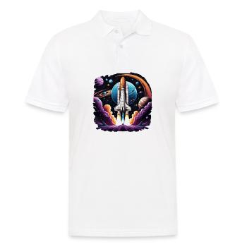 Rakete Astronaut Weltall Geschenk SpaceShuttle - Männer Poloshirt - Weiß - Vorne - Kai (181cm)