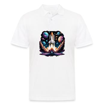 Rakete Astronaut Weltall Geschenk SpaceShuttle - Männer Poloshirt - Weiß - Vorne - Kai (181cm)