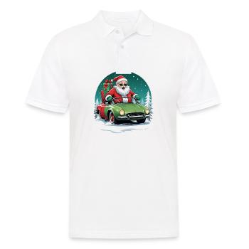 Père Noël Noël Cadeaux Voiture de Noël - Polo Homme - blanc - Devant - Kai (181cm)