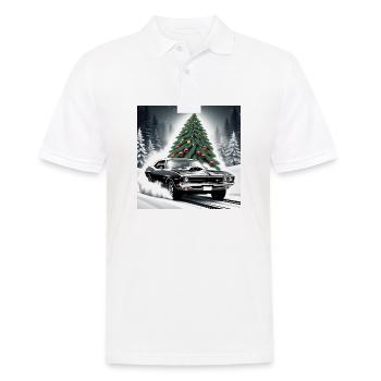 Voiture muscle car Noël cadeaux de Noël - Polo Homme - blanc - Devant - Kai (181cm)