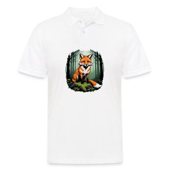 Fuchs Fox Blumen Süß Geschenk Tierliebe für Frauen - Männer Poloshirt - Weiß - Vorne - Kai (181cm)