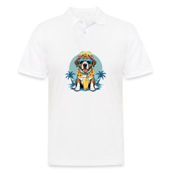 Vacances pour chiens Vacances pour chiens Île d’Hawaï Mer - Polo Homme - blanc - Devant - Kai (181cm)