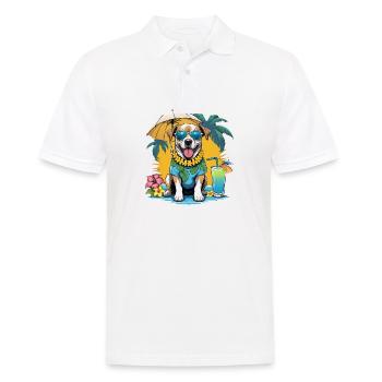 Vacances pour chiens Vacances pour chiens Île d’Hawaï Mer - Polo Homme - blanc - Devant - Kai (181cm)