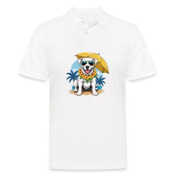 Vacances pour chiens Vacances pour chiens Île d’Hawaï Mer - Polo Homme - blanc - Devant - Kai (181cm)
