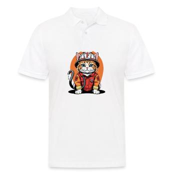 Chat Pompiers Chat Amour Chat Amoureux des Chats - Polo Homme - blanc - Devant - Kai (181cm)