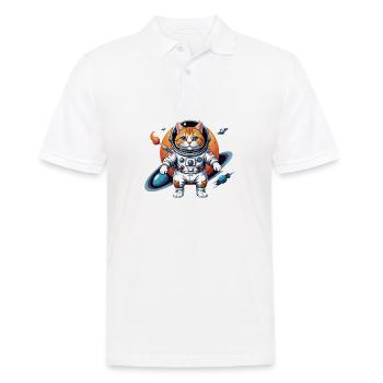 Chat astronaute Espace Chat Amour Cadeau - Polo Homme - blanc - Devant - Kai (181cm)