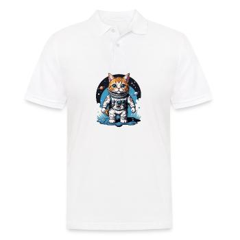 Chat astronaute Espace Chat Amour Cadeau - Polo Homme - blanc - Devant - Kai (181cm)