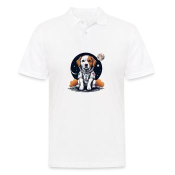 Hund Astronaut Dog Weltall Hundeliebe Geschenk - Männer Poloshirt - Weiß - Vorne - Kai (181cm)