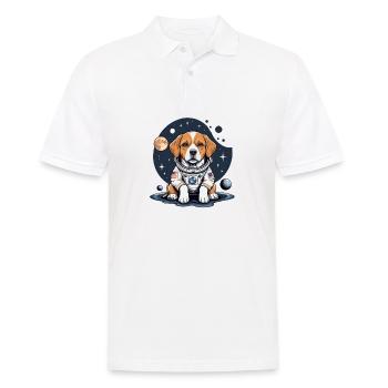 Hund Astronaut Dog Weltall Hundeliebe Geschenk - Männer Poloshirt - Weiß - Vorne - Kai (181cm)