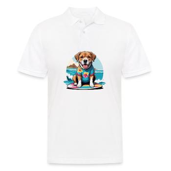Vacances pour chiens Vacances pour chiens Île d’Hawaï Mer - Polo Homme - blanc - Devant - Kai (181cm)