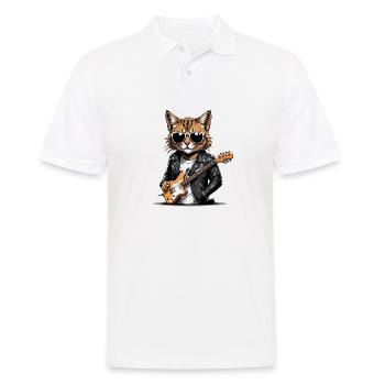 Cat Rocker Cat HardRock Gift - Polo Homme - blanc - Devant - Kai (181cm)