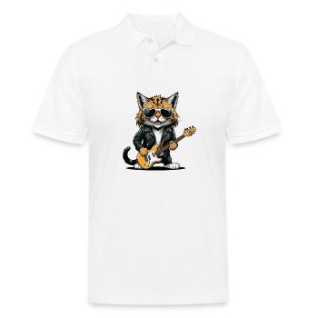 Cat Rocker Cat HardRock Gift - Polo Homme - blanc - Devant - Kai (181cm)