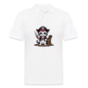 Pirate Chat Drôle Enfants Chemise Cadeau Pirate - Polo Homme - blanc - Devant - Kai (181cm)