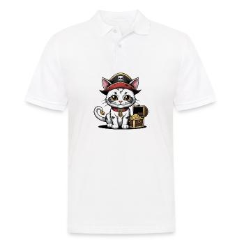 Pirate Chat Drôle Enfants Chemise Cadeau Pirate - Polo Homme - blanc - Devant - Kai (181cm)