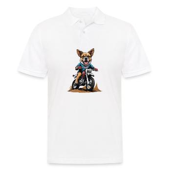 Motocross Vélo Chien Chien Cadeau Supermoto - Polo Homme - blanc - Devant - Kai (181cm)