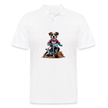 Motocross Vélo Chien Chien Cadeau Supermoto - Polo Homme - blanc - Devant - Kai (181cm)