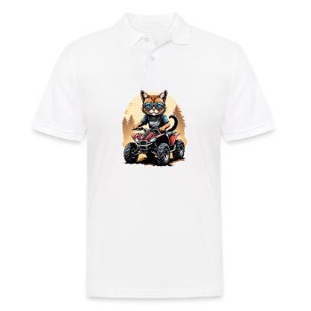 Cat Motocross Bike Gift Supermoto Motorcycle - Men's Polo Shirt - white - Front - Kai (181cm)