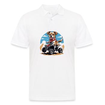 Dog Quad Hund Geschenk Supermoto Motorrad - Männer Poloshirt - Weiß - Vorne - Kai (181cm)