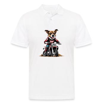 Motocross Vélo Chien Chien Cadeau Supermoto - Polo Homme - blanc - Devant - Kai (181cm)