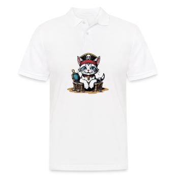 Pirate Chat Drôle Enfants Chemise Cadeau Pirate - Polo Homme - blanc - Devant - Kai (181cm)